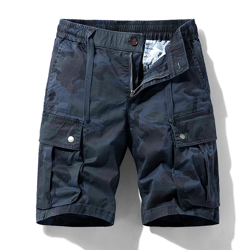 Herren Cargoshorts Camouflage Elastic mit Taschen