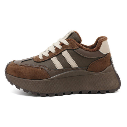 Damen Sneaker Plateau Weich Gefüttert Modern