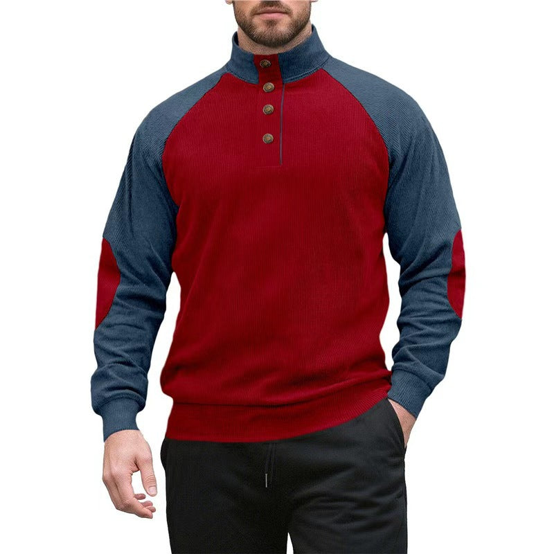 Herren Stehkragenpullover Sportlich Fleece Aussehen