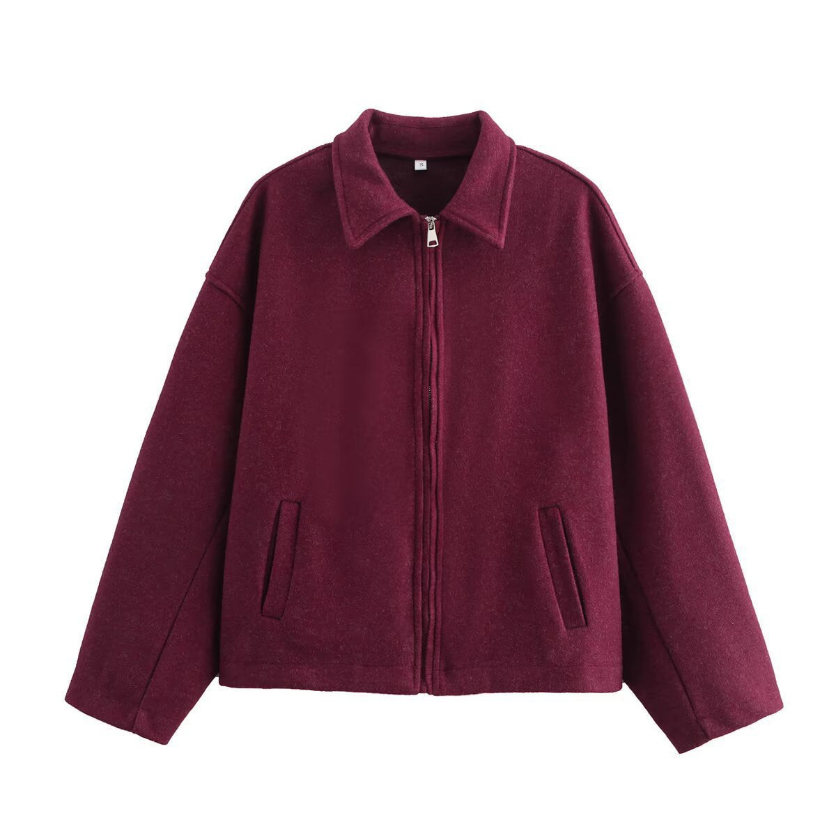 Damen Kurzjacke Lässig Reverskragen Oversized