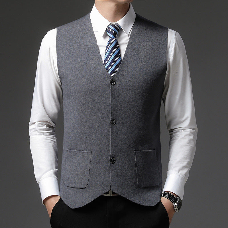 Herren Strickweste Elegante Modern mit Taschen