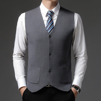 Herren Strickweste Elegante Modern mit Taschen