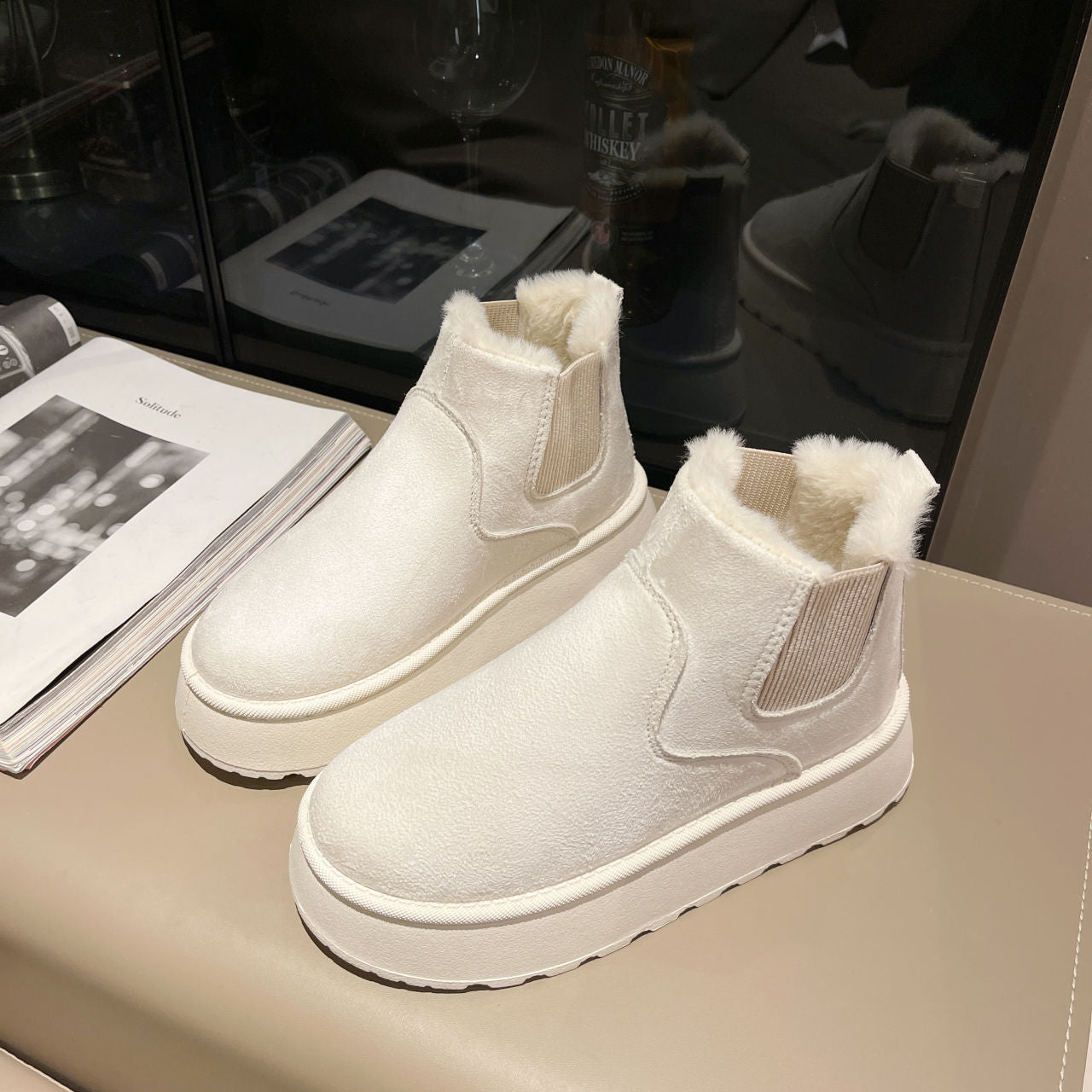 Damen Winterboots Warm Fleece gefüttert Elastisch - BerlinGlamour