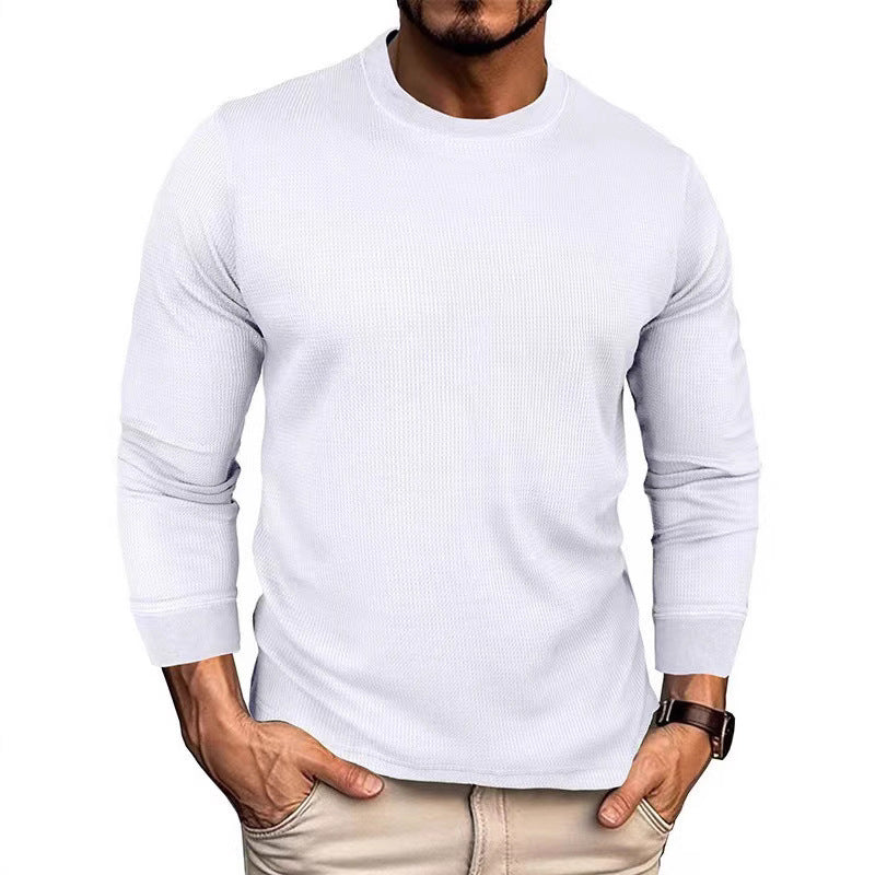 Herren T-Shirt Langarm Sportlich Strukturiert