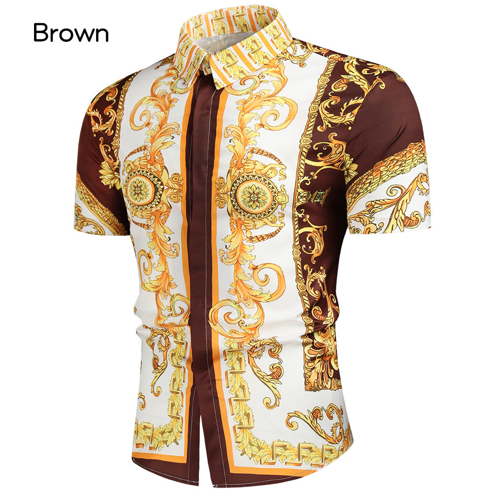 Herren Kurzarmhemd Barock Design Elegant Berlin