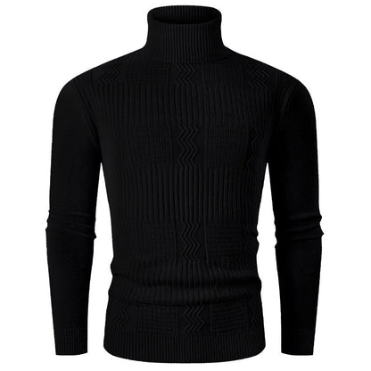 Herren Rollkragenpullover Elegant Strukturiert Modern