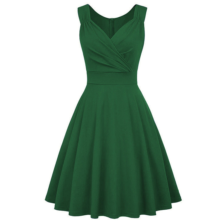 Elegantes Damen A-Linien Kleid Tailliert Mit Wickeldetail