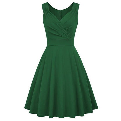 Elegantes Damen A-Linien Kleid Tailliert Mit Wickeldetail