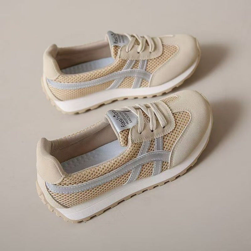 Damen Sneaker Retro Sportlich Atmungsaktiv Mesh