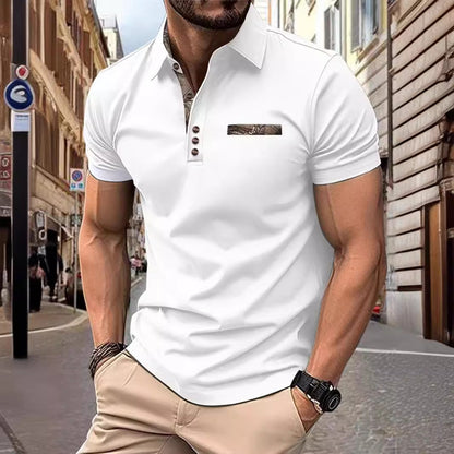 Herren Poloshirt Modern mit Kragen und Brusttasche