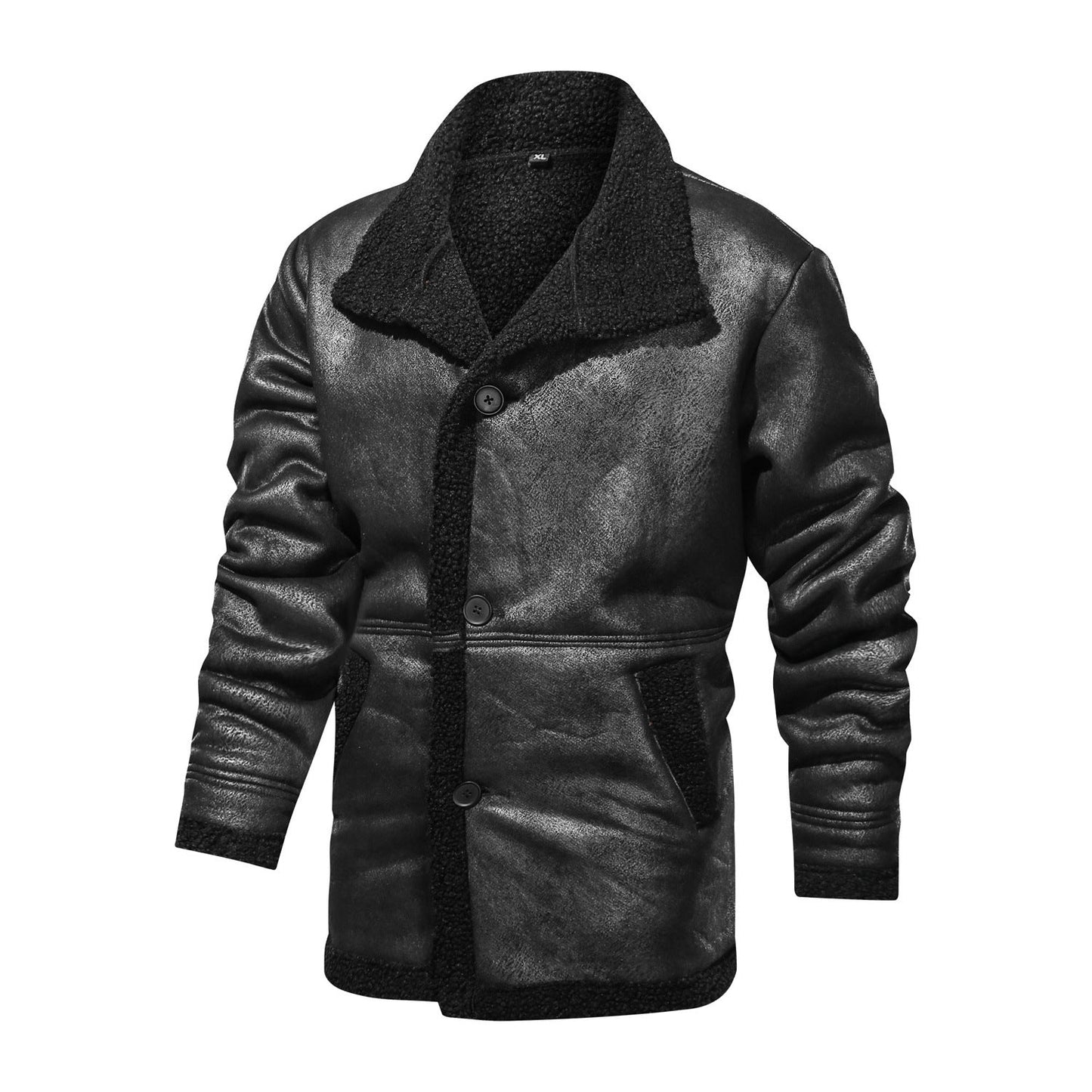 Herren Winterjacke Teddyfutter Warm Modern