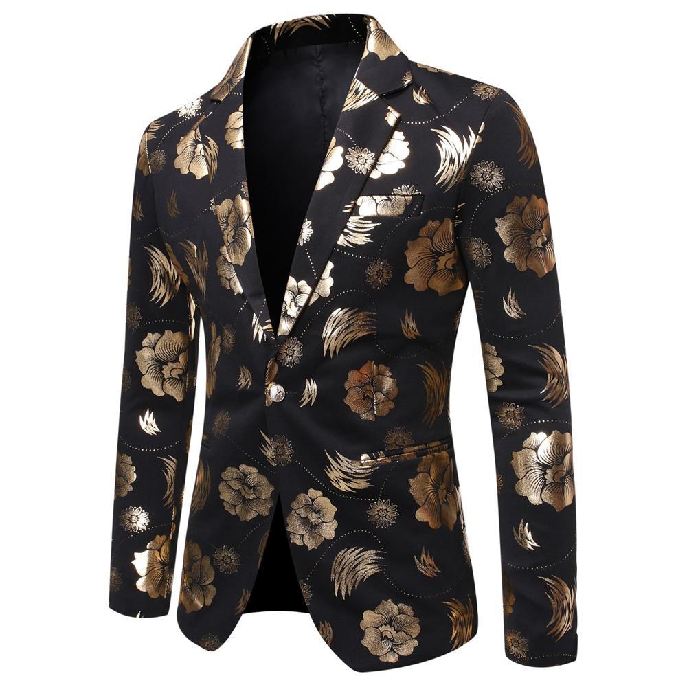 Eleganter Herren Blazer Floral Modern Schmal