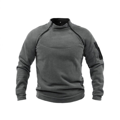 Herren Fleece-Hoodie Warm mit Reißverschluss und Hochkragen