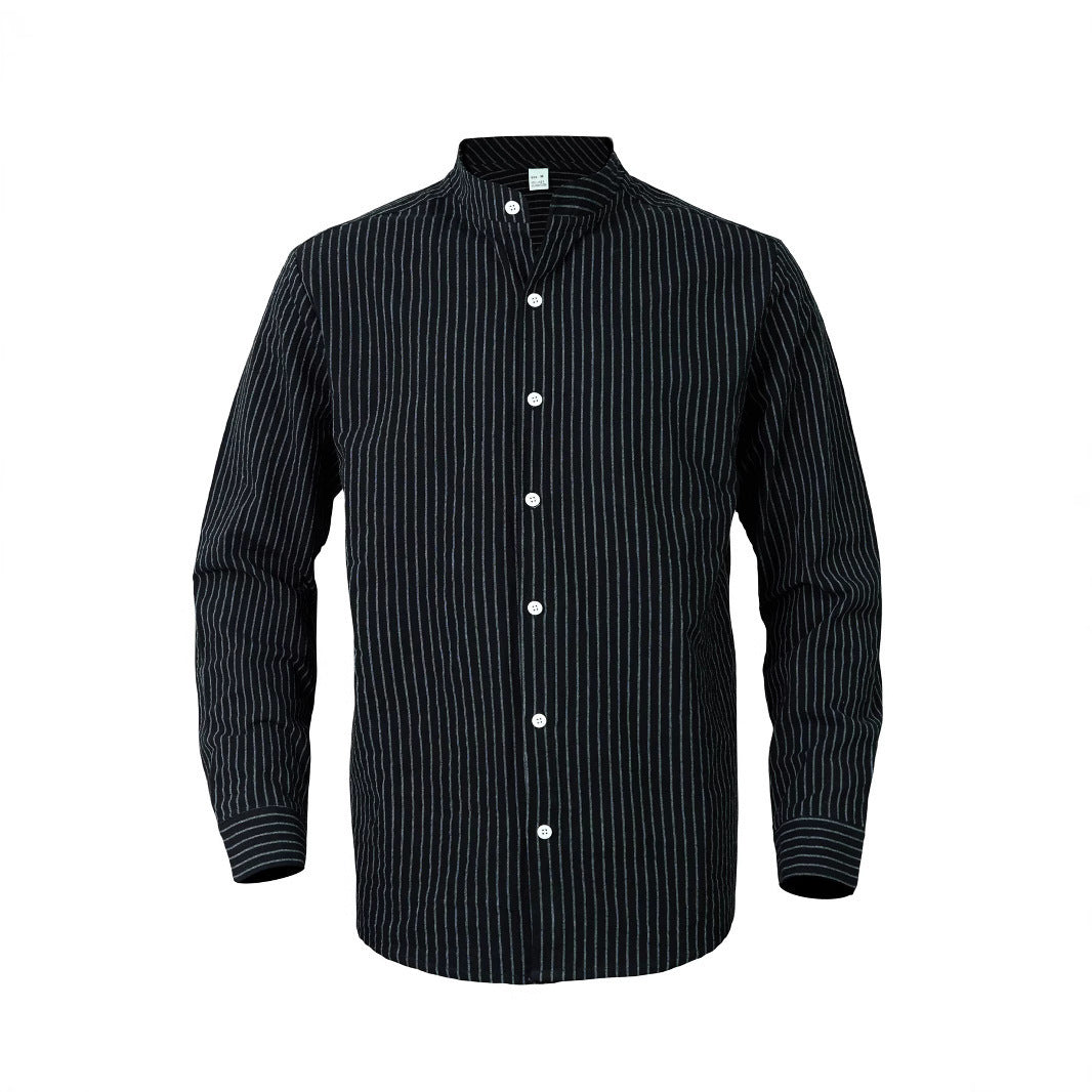 Herren Langarmhemd Stehkragen Elegantes Business Hemd