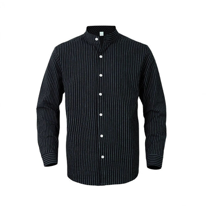 Herren Langarmhemd Stehkragen Elegantes Business Hemd