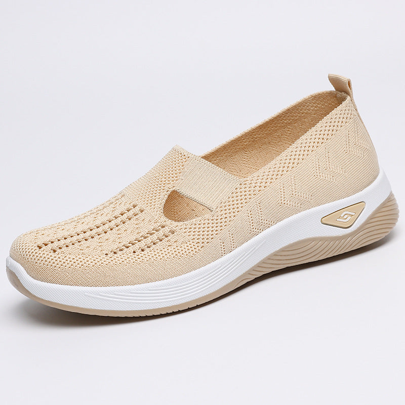 Damen Slip-On Schuhe Bequem Atmungsaktiv Strick