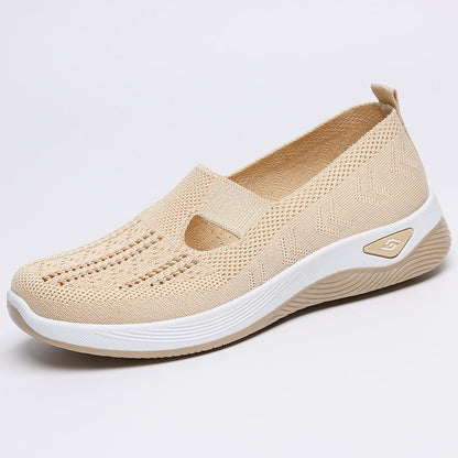 Damen Slip-On Schuhe Bequem Atmungsaktiv Strick