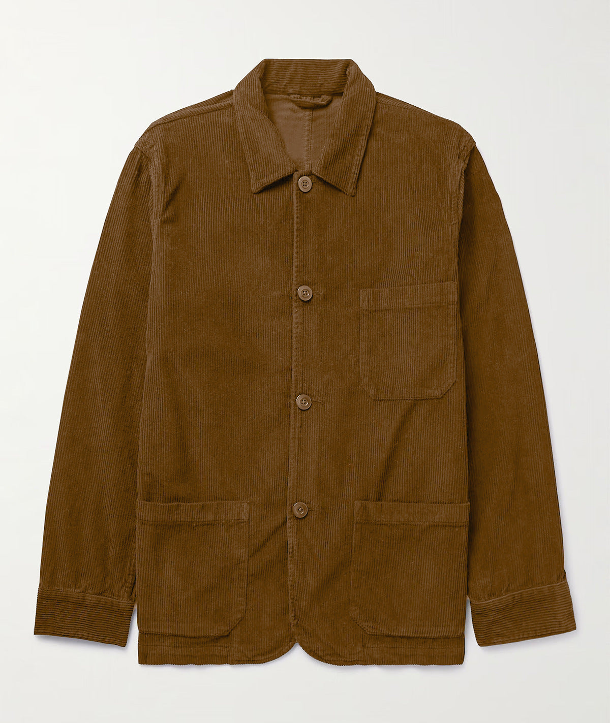 Herren Cordjacke Lässig mit Taschen Braun Modern