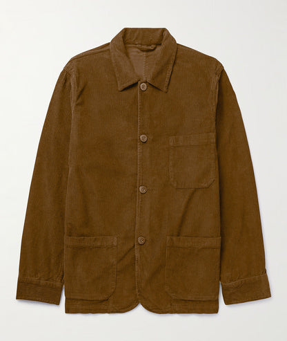 Herren Cordjacke Lässig mit Taschen Braun Modern