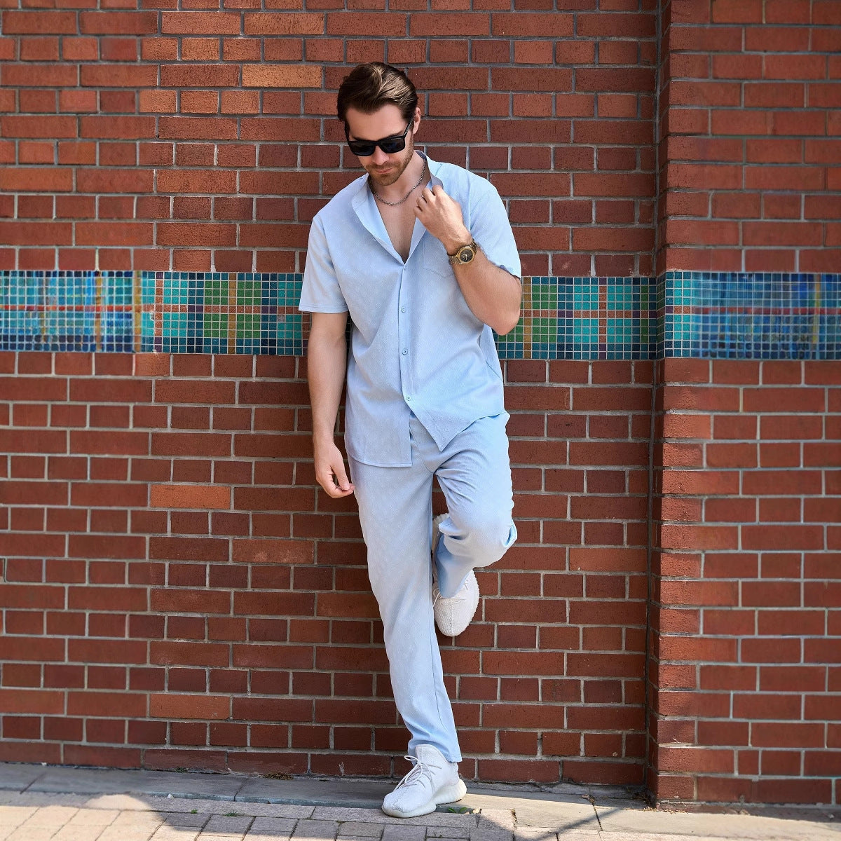 Herren Freizeitanzug Set Lässig Moderner Stil