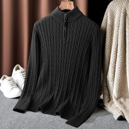 Herren Strickpullover Kabelmuster Elegant Langarm