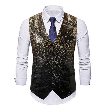 Herren Glitzer Weste Glamour Party