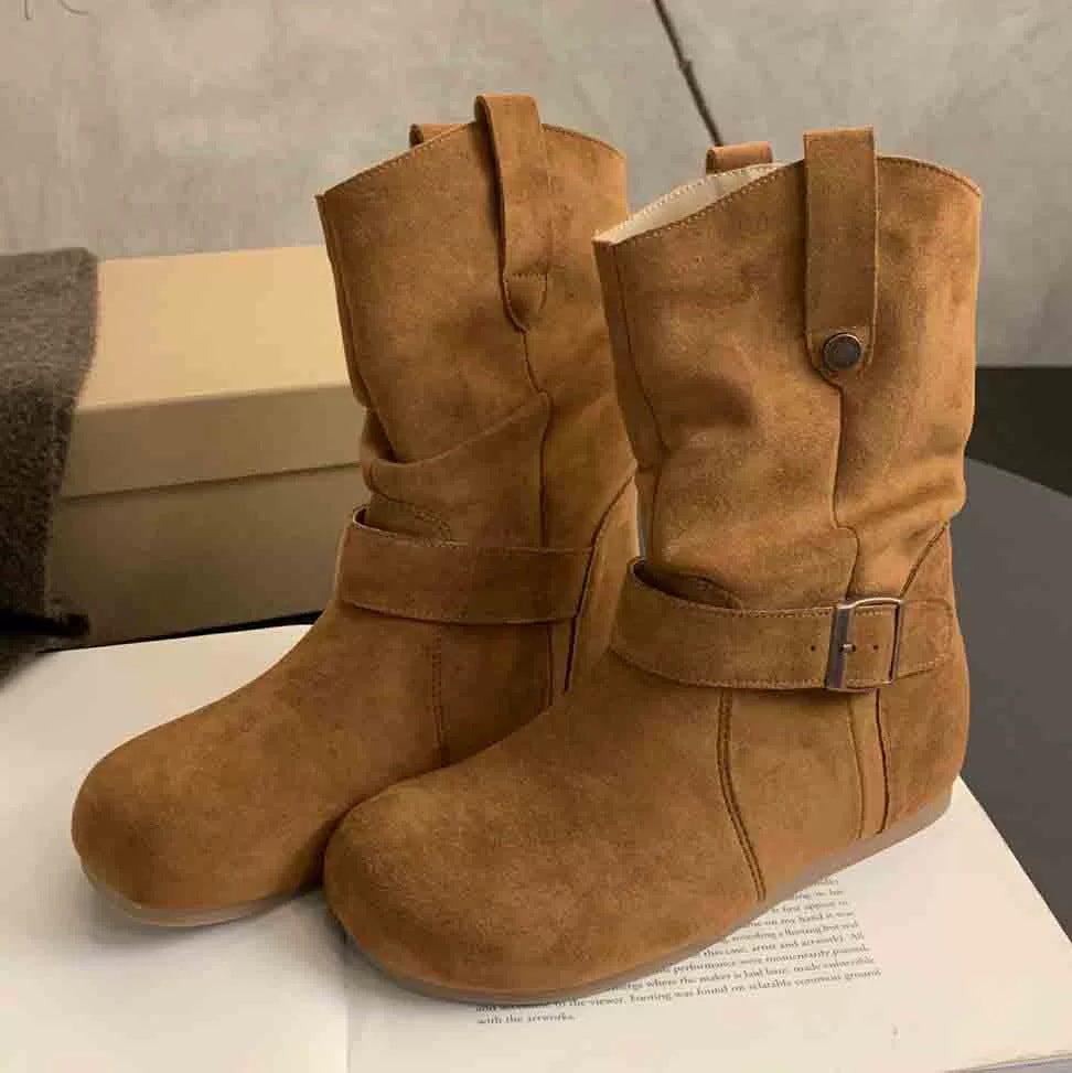 Damen Stiefel Elegante Riemendesign Bequem Schuhe Heidi