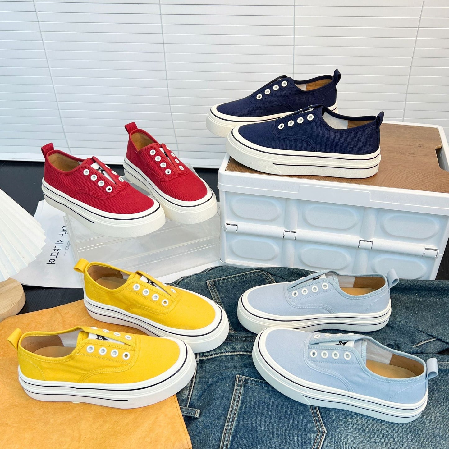 Damen Sneaker Bequem Lässig Canvas Schuhe Komfort
