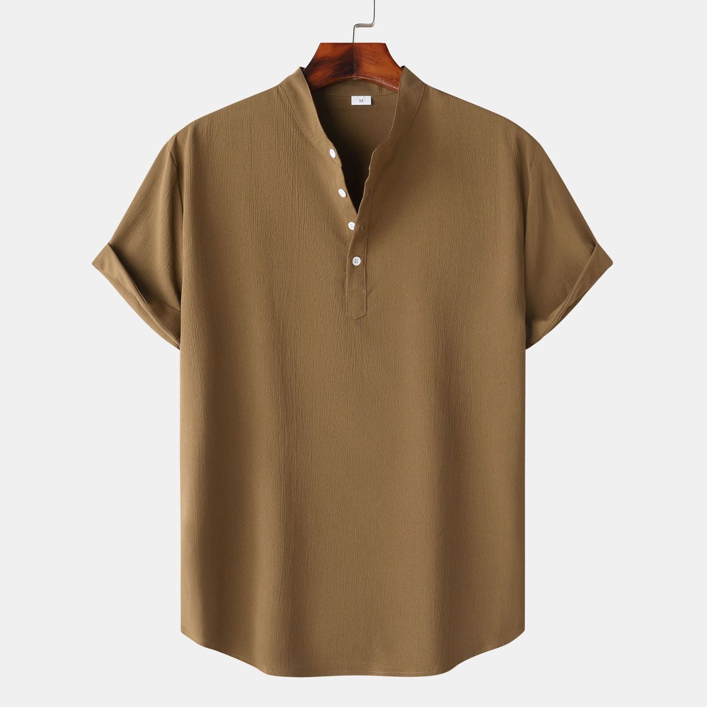 Herren Hemd Kurzarm Modern Henley Design