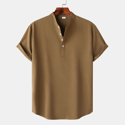 Herren Hemd Kurzarm Modern Henley Design