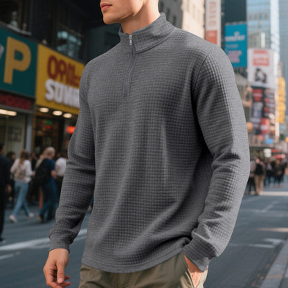 Herren Sweatshirt Hochkragen Reißverschluss Modern