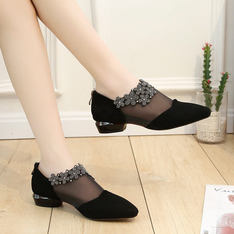 Damen Ballerinas mit Blüten Muster und atmungsaktiver Sohle