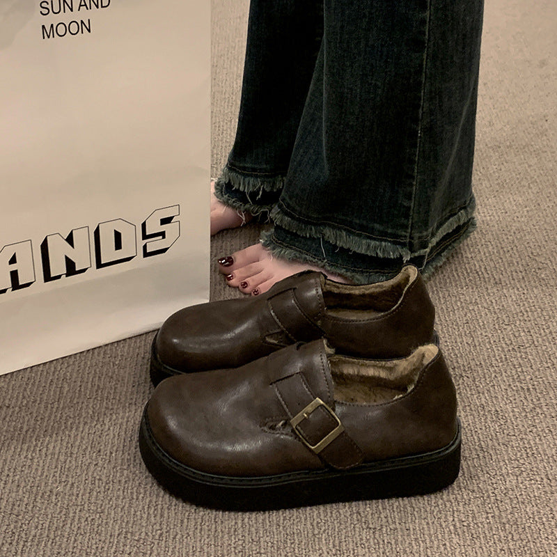 Damen Mokassins Bequem Schnallenverschluss Komfort Schuhe