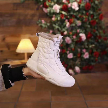 Damen Winterboots Atmungsaktiv Rutschfest Schwarz
