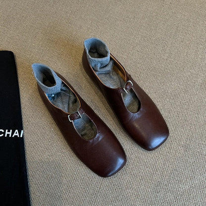 Damen Mokassins Elegante Schuhe mit Riemen Bequem