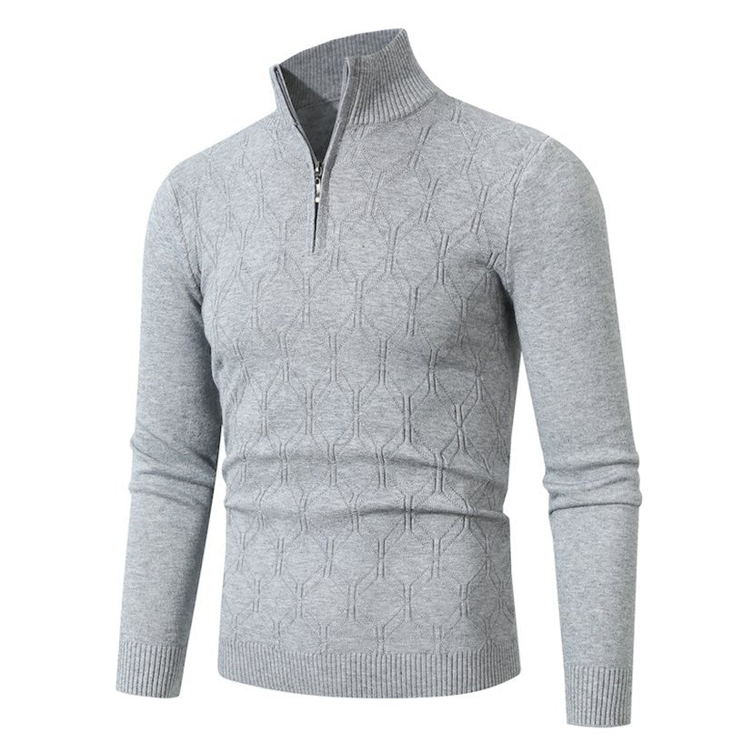 Herren Strickpullover Modern Struktur Muster Schmal - BerlinGlamour