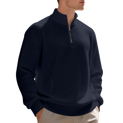 Herren Fleece Pullover mit Reißverschluss Modern Struktur