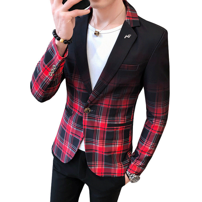 Herren Blazer Karo Moderner Schnitt Elegant