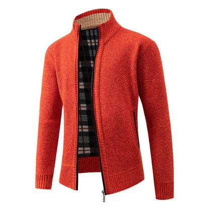 Herren Strickjacke Modern Stehkragen Mit Taschen