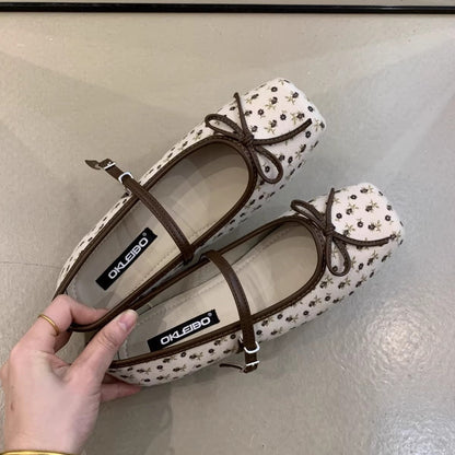 Damen Ballerinas Bequem Schleifen Dekor Schwarz - BerlinGlamour
