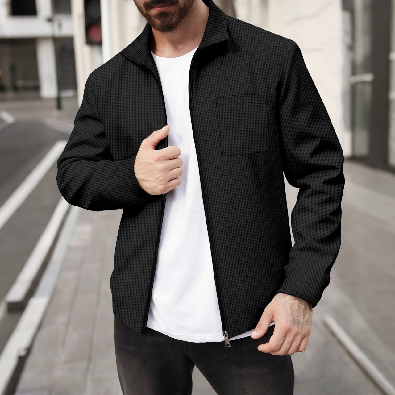Herren Jacke Modern Strukturiert Urban Style - BerlinGlamour
