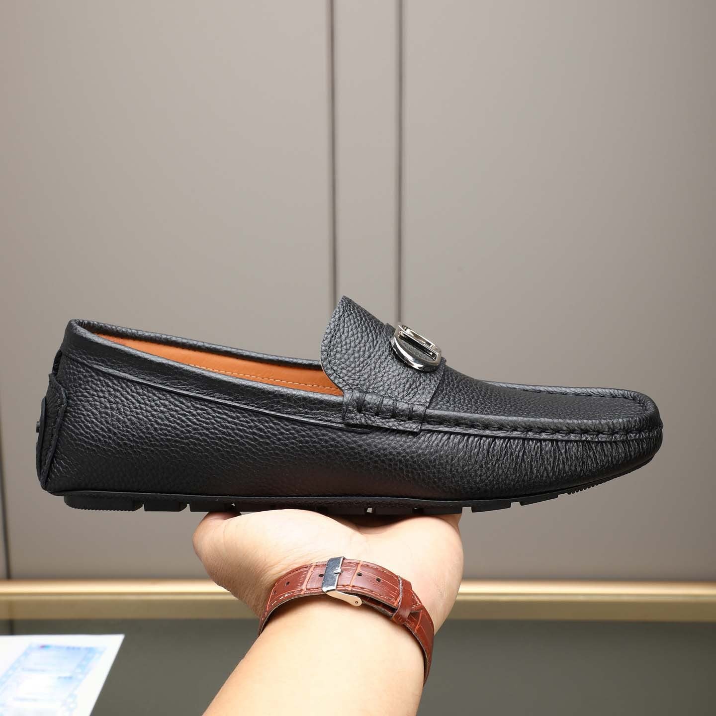 Herren Mokassins Leder Elegant Schwarze Elegante Schuhe