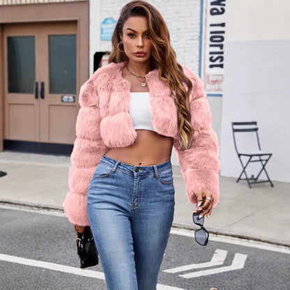 Kurze Damen Pelzjacke Luxus Style