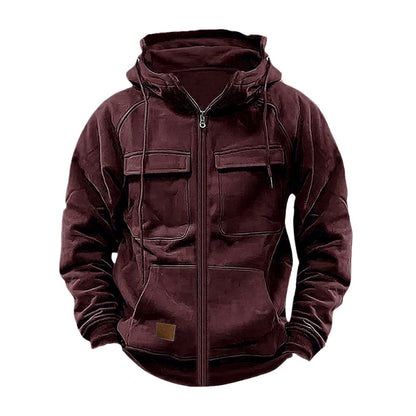 Herren Kapuzenjacke Funktional mit Taschen Urban Style