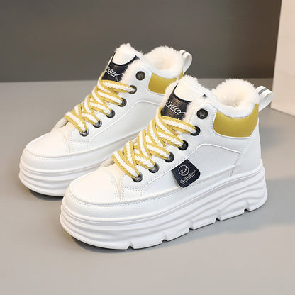 Damen Sneaker Winter Warm Fleece Innensohle High-Top Schuhe