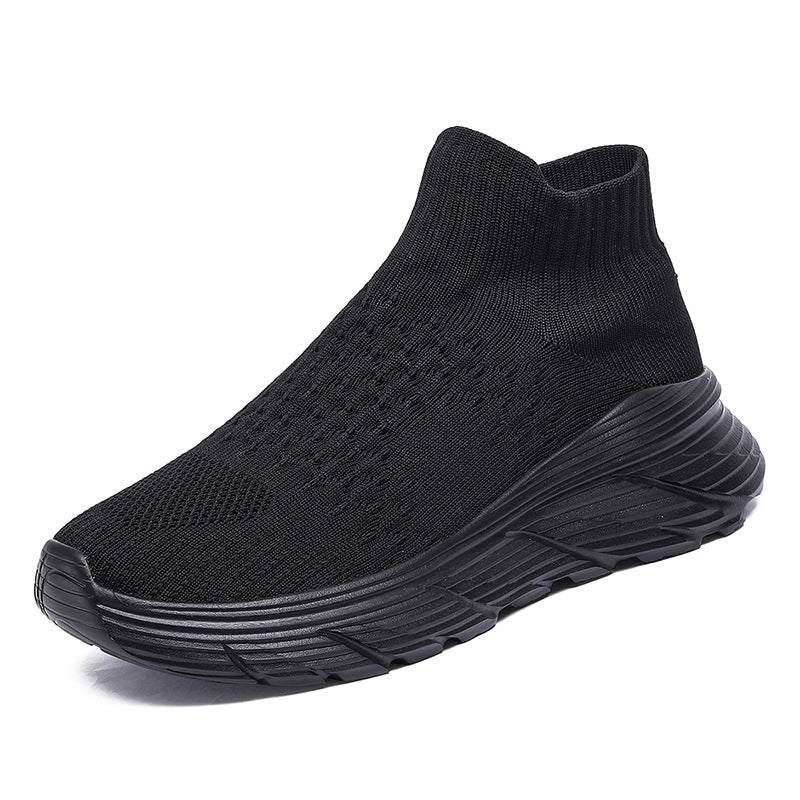 Damen Sneaker Sportlich Elastisch Strick Optik