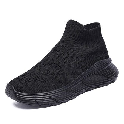 Damen Sneaker Sportlich Elastisch Strick Optik