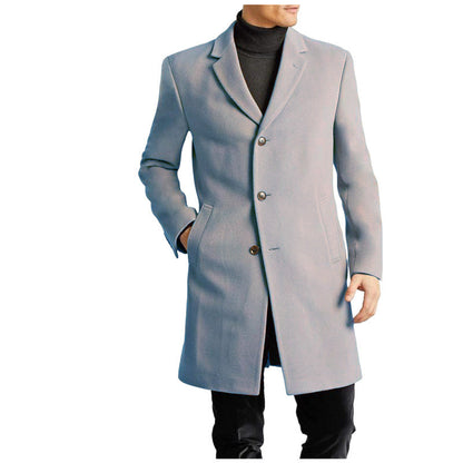 Herren Woolcoat Elegant Schwarz Übergröße