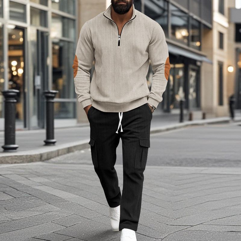 Herren Sport-Outfit mit Reißverschluss und Taschen Modern - BerlinGlamour