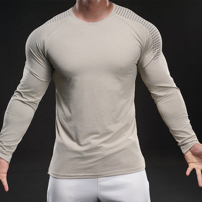 Herren Langarmshirt atmungsaktiv Mesh Funktionsshirt Sportlich